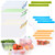 9 Food Grade Reusable Storage Bags and 15 Reusable Mesh Produce Bags - BPA Free - Eco-Friendly - Washable and See-Through - 3 Sizes