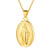 Gold Virgin Mary Necklace for Women Men 18K Gold Plated Miraculous Medal Oval Pendant Necklace Catholic Religious Christian Jewelry