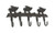 Rustic Brown Cast Iron Flying Pigs 5 Hook Wall Rack Country Farmhouse Decor