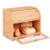 2 Layer Bamboo Roll Top Bread Box Large Capacity Bread Keeper Kitchen Food Storage with Transparent Window- Assembly Required