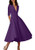 YMING Womens V-Neck Dresses Maxi Dress Cocktail 34 Sleeve Vintage Retro Dress Dark Purple M