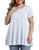 MONNURO Womens Short Sleeve Casual Loose Fit Flare Swing Tunic Tops Basic T-Shirt Plus SizeWhite 3X