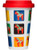 Sagaform Take Away Mug with Dala Horse Pattern, 8-1/2-Ounce