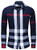 CLOTPUS Mens Cotton Long Sleeve Casual Plaid Shirts Collared Button Down Regular Fit 199 Blue L