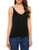 Zeagoo Womens V Neck Cami Tank Top Strap Sleeveless T Shirt Casual Loose Cotton Vest Blouse - BlackXX-Large