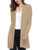 Spicy Sandia Womens Open Front Lightweight Knit Cardigans Long Sleeve Sweaters Camel Large