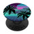 Retro 80s Vaporwave Sunset Sunrise With Outrun style grid PopSockets PopGrip Swappable Grip for Phones  and  Tablets