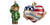 Old World Christmas Army Bear and God Bless American Set of Glass Blown Ornaments by