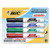 Bic Great Erase Grip Dry Erase Marker Chisel Tip BlackBlueGreenRed Ink 4Set