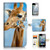( For iPhone 8 Plus / iPhone 7 Plus ) Flip Wallet Case Cover & Screen Protector Bundle - A21127 Giraffe Face