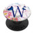 Blue Monogram Letter W Initial Butterfly PopSockets PopGrip Swappable Grip for Phones  and  Tablets