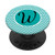 Initial Monogram Letter W Teal Turquoise Aqua Chevron PopSockets Grip and Stand for Phones and Tablets