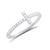 Sterling Silver Cz Thin Stackable Sideways Cross Ring - Size 7