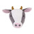 Little Love by NoJo Plush Fleece Grey and White Cow Head Wall Décor