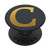 Golden Initial Letter C On Dark Gray PopSockets PopGrip Swappable Grip for Phones  and  Tablets