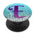 Lilac Purple Initial Letter E On Silver Light Blue PopSockets PopGrip Swappable Grip for Phones  and  Tablets