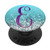 Lilac Purple Initial Letter E On Silver Light Blue PopSockets PopGrip Swappable Grip for Phones  and  Tablets