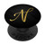 Golden Letter N On Black PopSockets PopGrip Swappable Grip for Phones  and  Tablets
