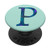 Teal Blue Purple Initial Letter P On Mint Green PopSockets PopGrip Swappable Grip for Phones  and  Tablets