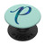 Teal Blue Purple Initial Letter P On Mint Green PopSockets PopGrip Swappable Grip for Phones  and  Tablets