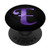 Purple watercolor Letter E Monogram On Black PopSockets Grip and Stand for Phones and Tablets