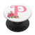 Letter P pink monogram floral initial P with rose flowers PopSockets Grip and Stand for Phones and Tablets