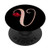 Letter V rose pink monogram phone grip initial V black PopSockets Grip and Stand for Phones and Tablets