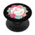 E Letter Initial Monogram Floral Pink Rose PopSockets Grip and Stand for Phones and Tablets