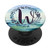 Monogram Letter W Initial Floral Botanical Ocean PopSockets Grip and Stand for Phones and Tablets