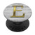 Golden initial Letter-E Monogram On Vintage gray look PopSockets PopGrip Swappable Grip for Phones  and  Tablets