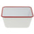 HUBERT Serving Bowl Enamelware Look Melamine WhiteRed - 7inch L x 7inch W x 3 110 D