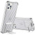 OCYCLONE Suitcase Series for iPhone 12 Pro Case iPhone 12 Case Built-in Two-Way Stand Anti-Slip Anti-Scratch Shockproof Protective Soft Phone Case for iPhone 1212 Pro 5G 6.1 inch - Silver