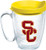 Tervis 1235732 USC Trojans Logo Insulated Tumbler with Emblem and Yellow Lid 16oz Mug Clear