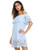 Floerns Womens Off Shoulder Ruffle Loose Tunic Shift Dress Blue M