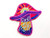TH Magic Psilocybin Mushroom Pink Biker Rider Motorcycle Logo Applique Embroidered Sew on Iron on Patch for Backpacks Jeans Jackets Clothing etc.