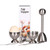 Egg Cutter Topper Set Egg Cracker for Hard & Soft Boiled Eggs Include 2 Egg Cups, 2 Spoons, 1 Topper Cutter Shell Remover Stainless Steel Kitchen Tool
