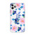 FancyCase Compatible with iPhone 12 6.1inch-Flower Pattern Soft Silicone Protective Transparent iPhone 12 Case Pink Flower wBlue Leaves