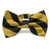 TieMart Striped Bow Tie Black and Gold