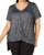 Calvin Klein Performance Womens Plus Draped V-Neck T-Shirt Black 2X
