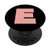 Letter E Monogram Phone Socket Pink Rose Initial Black PopSockets Grip and Stand for Phones and Tablets