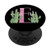 Cactus Cacti Pink Black Watercolor Monogram Initial Letter E PopSockets Grip and Stand for Phones and Tablets