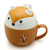 Teagas Cute Funny Fox Ceramic Coffee Mug Cup for Coffee Lovers Animal Lovers Gift