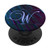 W Blue Rectangle Polygon Geometric Initial Monogram Letter PopSockets Grip and Stand for Phones and Tablets