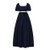 HEQU Regency Dresses for Women with Satin Sash Ruffle Empire Waist Dress Gown XL Navy