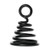 HUBERT Small Sign Holder with Spiral Design Black Metal - 1inchDia x 1 14inchH