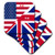 3dRose cst_45083_2 US N Up Flags Joined-Soft Coasters Set of 8