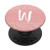 Blush Pink Confetti Polka Dots Letter W Initial Monogram PopSockets Grip and Stand for Phones and Tablets