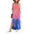 Womens Short Sleeve V Neck Dress Tie Dye Side Split Maxi Dresses with Pockets