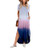 Women's Short Sleeve V Neck Dress Tie Dye Side Split Maxi Dresses with Pockets