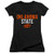 Oklahoma State University Official Stacked Juniors Sheer Fitted V-Neck T Shirt Black X-Large